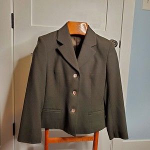 Vintage 90s Crystal Boutique Olive Green Women's Blazer Jacket Medium Made in US